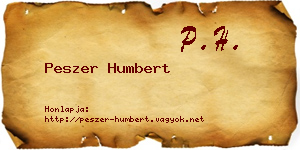 Peszer Humbert névjegykártya